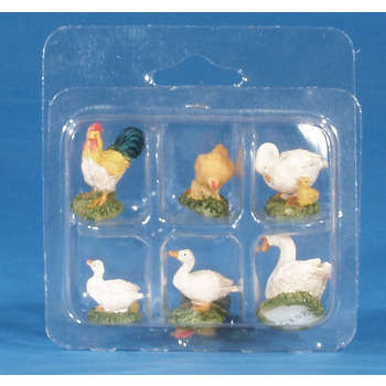 Figurine : Poules 3,5x3,5cm sachet de 6