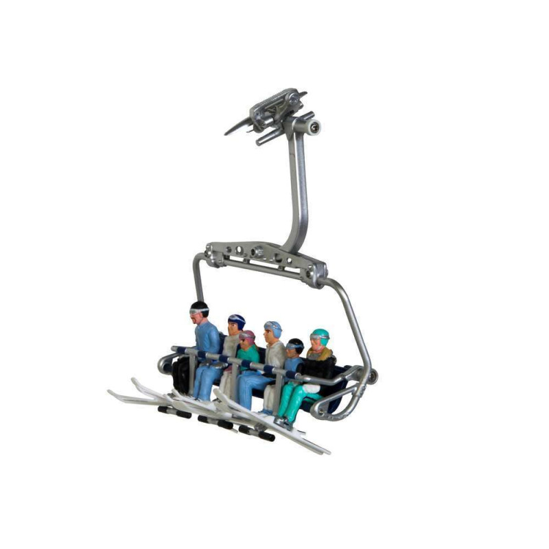Figurines : Skieurs en télésiège - 6 pièces