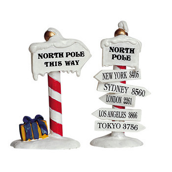 Figurines de Noël : Pancartes de signalisation du