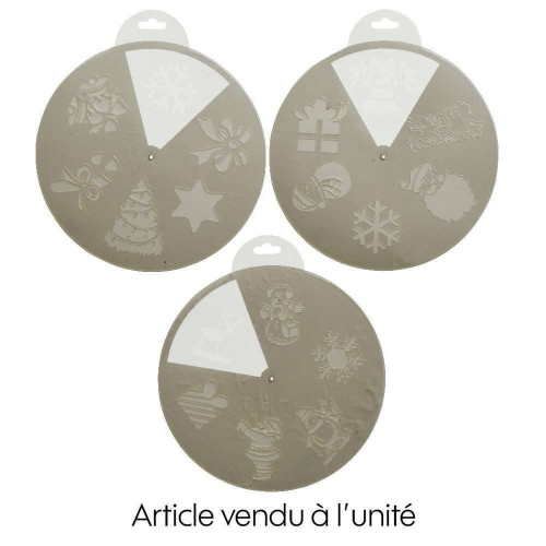 Pochoir de Noël, 3 motifs - D. 25cm