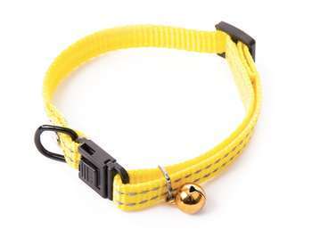 Collier jaune réglable pour chat, nylon