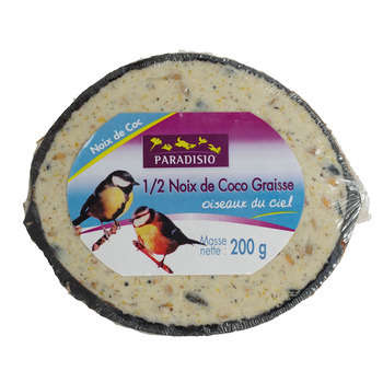 Boule de graisse noix de coco pour oiseaux du jard