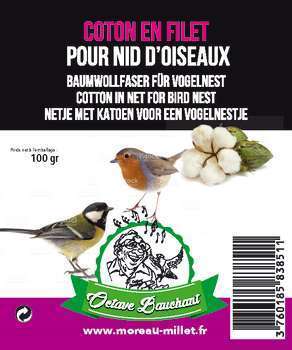 Nid coton en filet, pour oiseaux du ciel (100g)