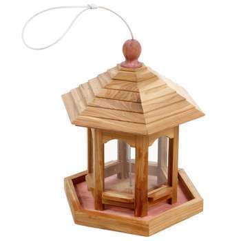 Mangeoire Kiosk en bois pour oiseaux du jardin