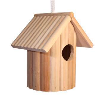 Nichoir Bulle en pin pour oiseaux du jardin - L. 1