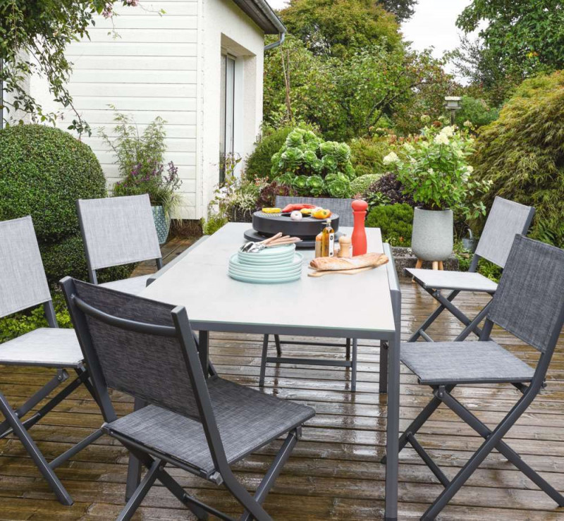 Chaise de jardin ERIS, coloris gris anthracite - L